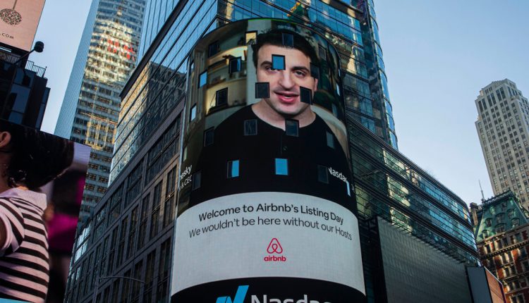 Airbnb posts a $3.9 billion loss in its first report as public company.
