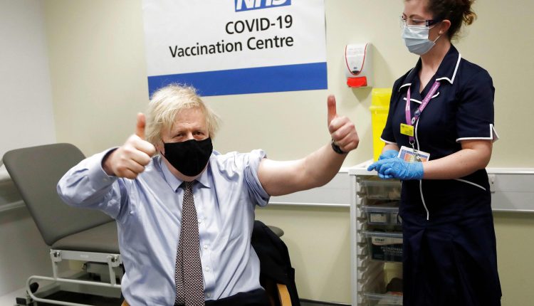 Britain's Boris Johnson gets AstraZeneca vaccine